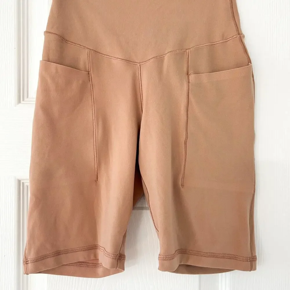 NWOT Aerie OFFLINE Real Me High Rise 7” Bike Shorts Womens Size XS Beige Tan